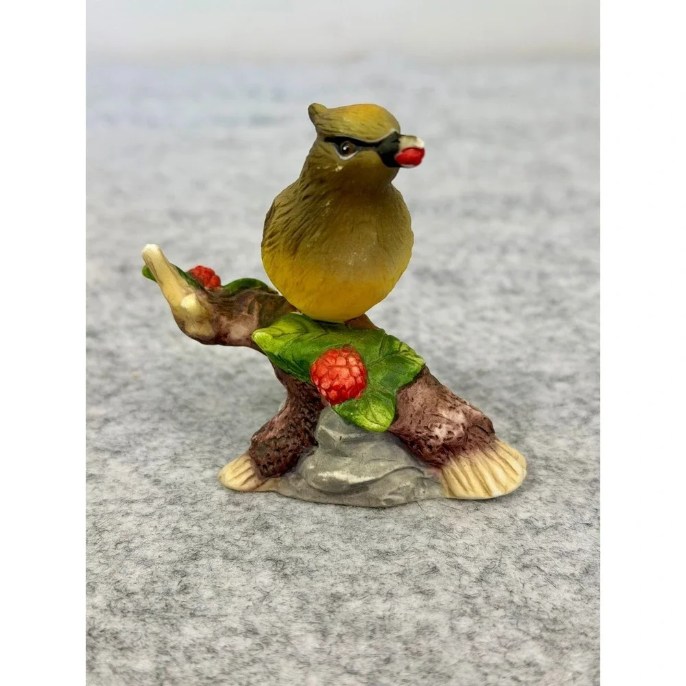 Cedar Waxwing Porcelain Figurine 